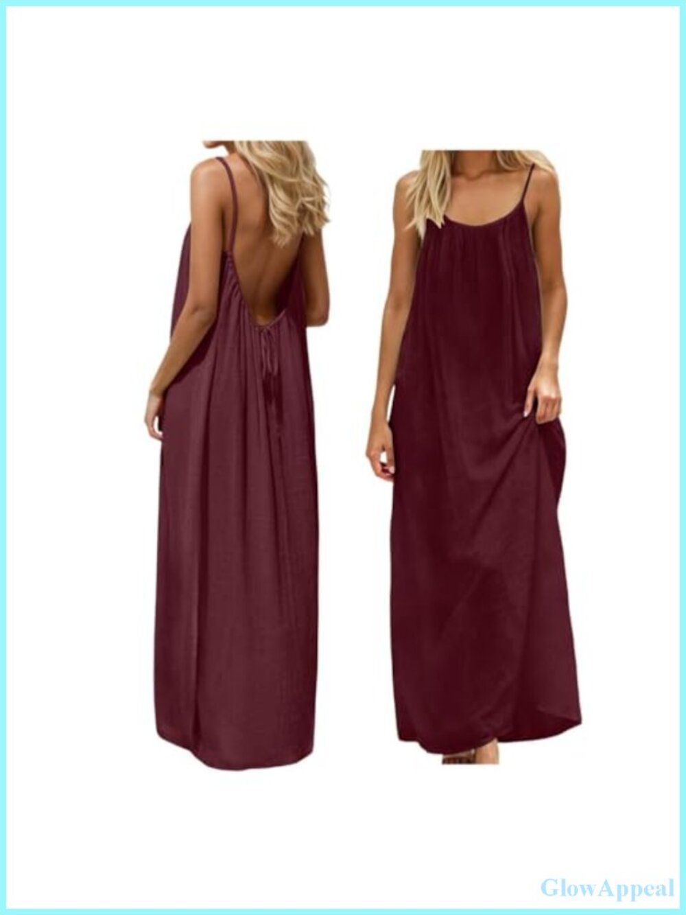 Backless Cami Dress Sleeveless Long Lounge House Dress for Women